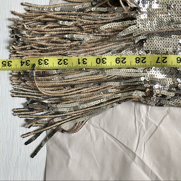 ROTATE Samantha Glam Sequins Fringe Wrap Dress - Picture 16 of 16